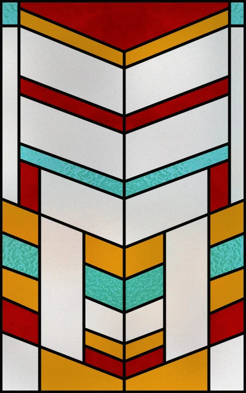 Frosted Stained Glass Window Film, Customized Privacy, Static Cling,Arts and Crafts, Prairie, Art ,Office, Home Decor
