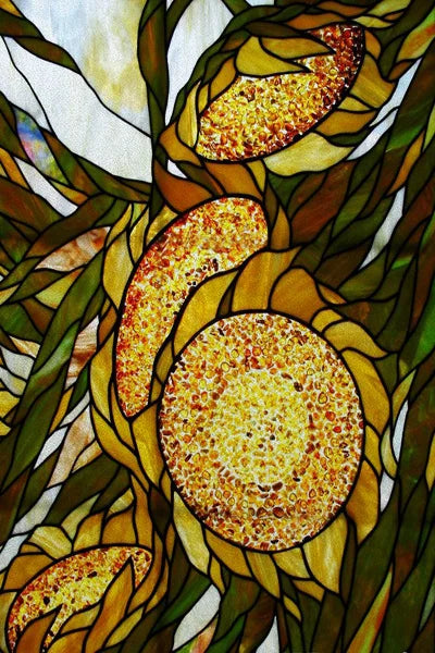 Window Film Stained Glass Stickers,Custom size Static Cling  Sunflower Privacy Films Door Sticker Kitchen Office Home Decor