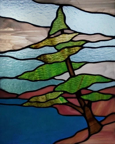 Window Film Frosted Stained Glass Films Customized Art Tree Retrom Static Cling Sticker,Home Decor Window Treatment