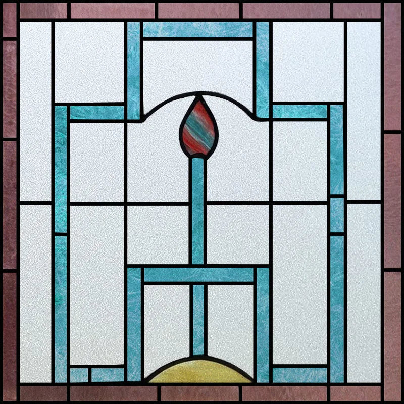 Custom Size Window Film, Stained Glass Sticker, Western Style, Privacy Frosted, Static Cling, Door, Office Home Decal