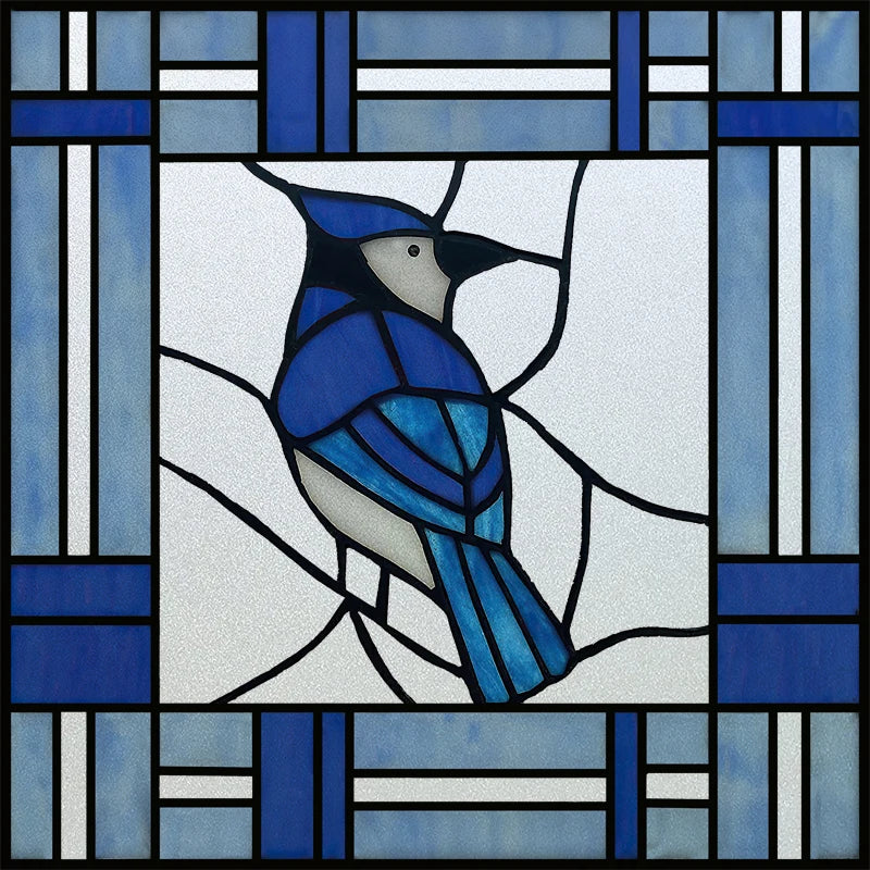 Window Film Stained Glass Films,Customized Art Deco Design,Birds Static Cling Sticker,Home Decor Foil,Window Treatment