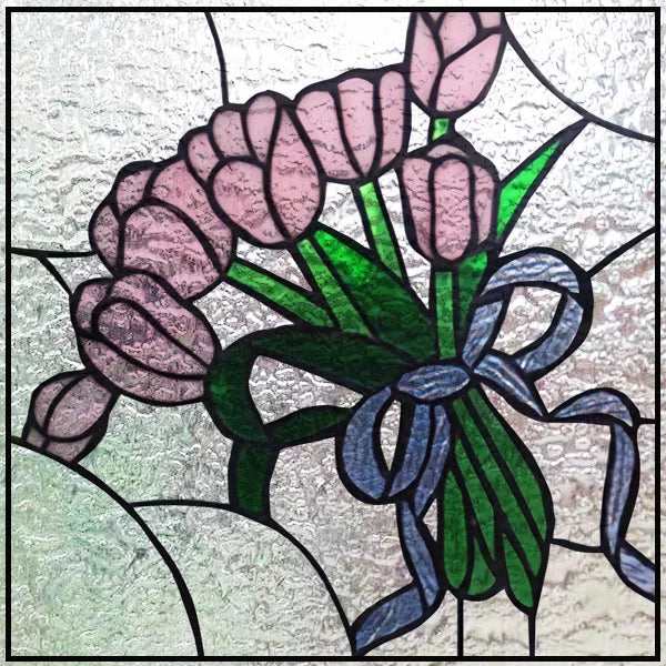 Custom size 3D Matte Window Film Stained Glass Decorative Uv Window Sticker Privacy Frosted Static Cling for Glass Garden Flower