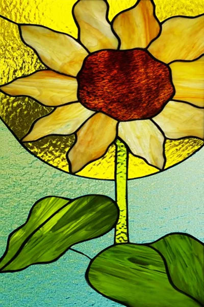 Window Film Stained Glass Stickers,Custom size Static Cling  Sunflower Privacy Films Door Sticker Kitchen Office Home Decor