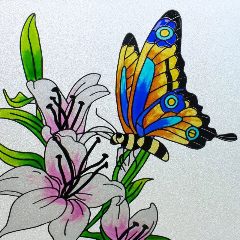Window Film Frosted Stained Glass Films Static Cling Privacy Films Door Sticker Butterfly Kitchen Office Home Decor Customized