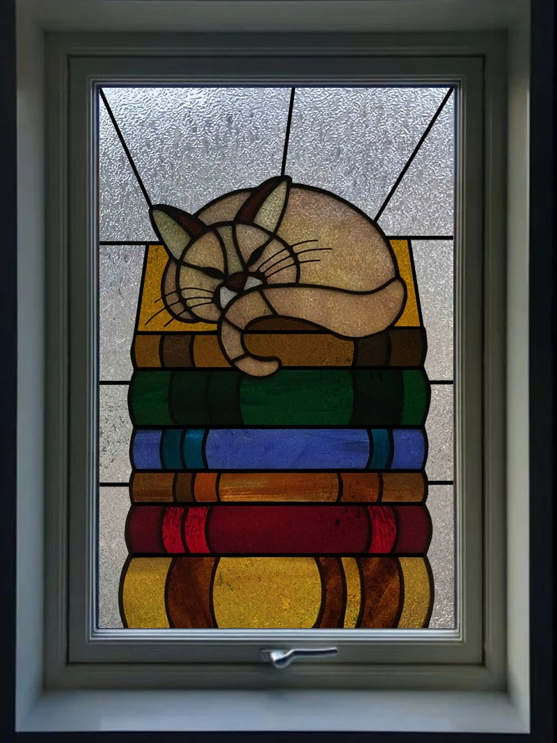 Frosted Stained Glass Window Film, 3D Matte, Transparent,Static Cling,Privacy, Door Sticker,Customized for Office, Home Decor