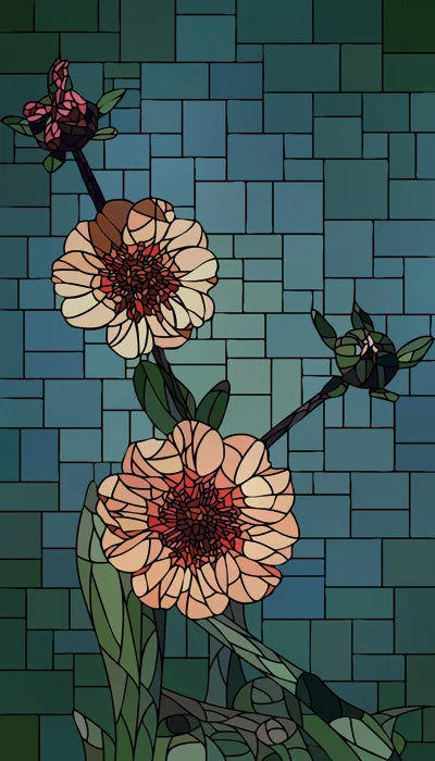 Frosted Stained Glass Window Film, Customized Art Deco Design, Flowers Static Cling Sticker,Home Decor Foil, Treatment