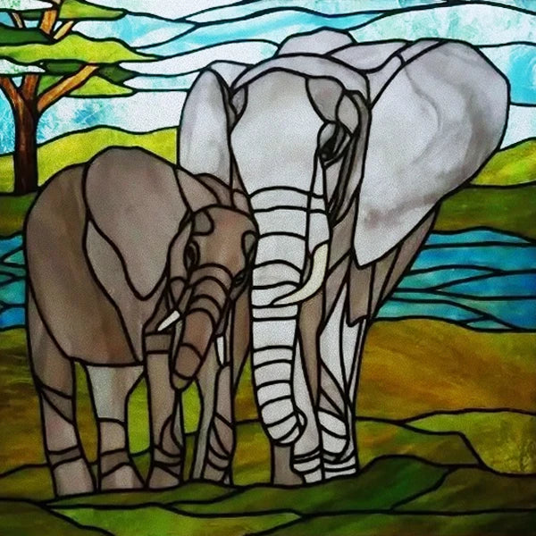 Custom Size Stained Glass Window Film Opaque Frosted Privacy Protection Removable Static Cling Home-Decor Animal Window Covering