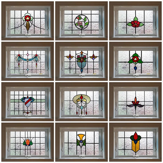 Custom Size 3D Matte Window Film, Stained Glass, Decorative UV Window Sticker, Privacy Frosted Static Cling, Home Decal