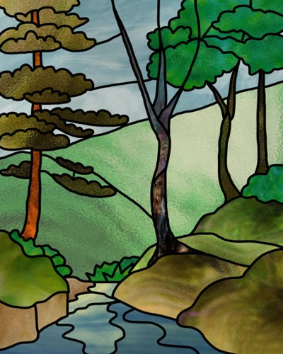 Window Film Frosted Stained Glass Films Customized Art Tree Retrom Static Cling Sticker,Home Decor Window Treatment