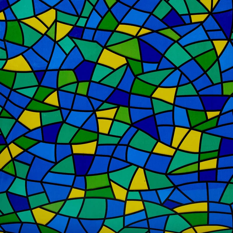 Custom Size Stained Glass Window Film Opaque Frosted Privacy Protection Removable Static Cling Home-Decor Mosaic Window Covering