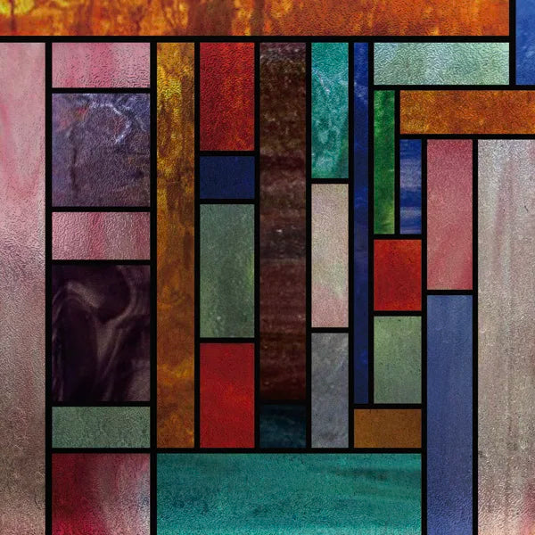 Window Film Frosted Stained Glass Films,Customized Art Design Mosaic Static Cling Sticker,Home Decor Foil Window Treatment