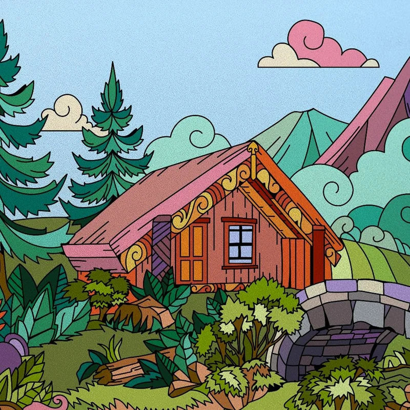 Stained Glass Window Film Frosted Glass Sticker Forest Customized Cartoon House Castle For Kids Room Door Home Decor