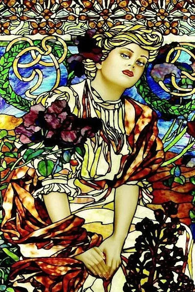 Custom Size Stained Glass Window Film, Church Sticker, Girl Painting, Kitchen, Bathroom, Bedroom, Sliding Door, Home Decor