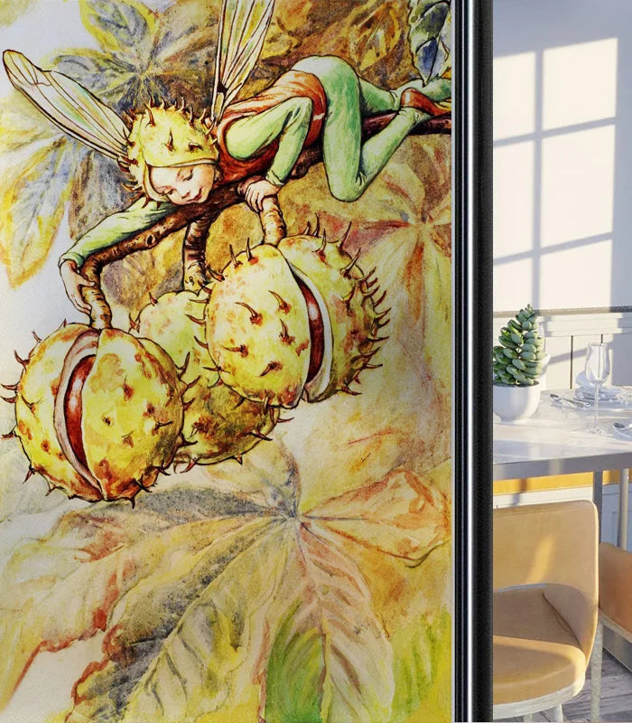 Custom Size Glass Window Film Static Cling Frosted Glass Films Foil Stickers Waterproof For Bathroom Kitchen Door Flower Fairy