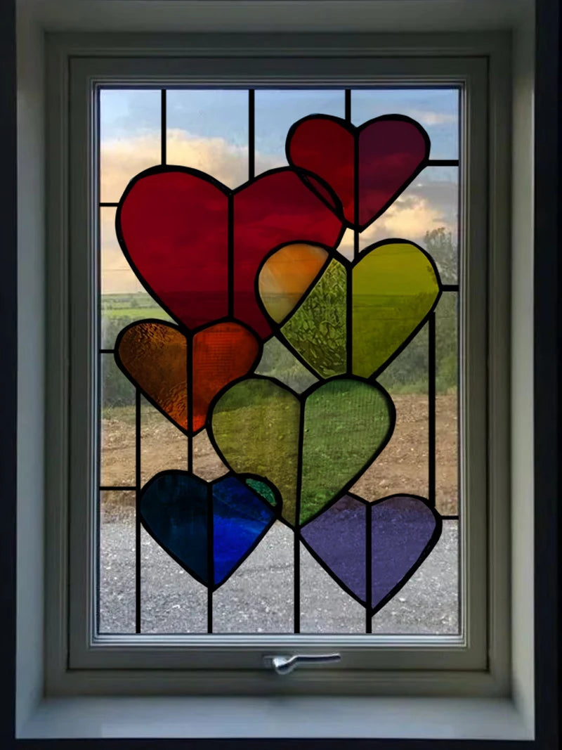 Frosted Stained Glass Window Film, 3D Matte, Transparent,Static Cling,Privacy, Door Sticker,Customized for Office, Home Decor