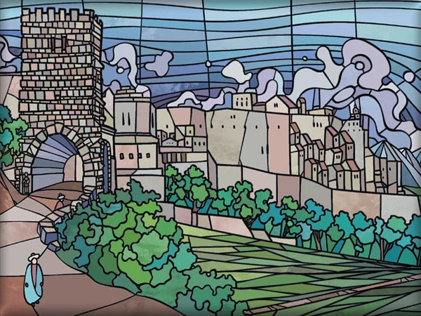 Custom Size Stained Glass Window Film, Frosted Privacy, Static Cling, Church, Mythological People, Transom Window, Home Decor