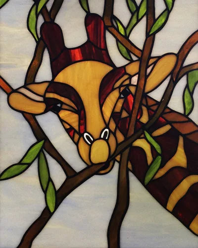 Custom size Stained Glass Window Film Retro Painted Horse Deer, Frosted Static Cling Art Colored Glass Films,Glass Sticker