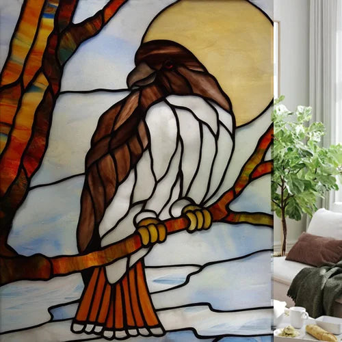 Custom size Glass Films,Stained Glass Stickers Static Cling,Frosted Privacy Print Tree,Rivers,Hill For Window Door Home Decor