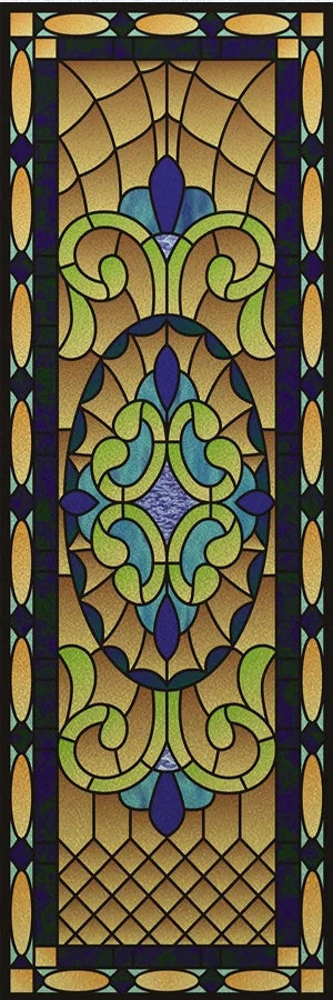 Frosted Stained Glass Window Film, Customized  Static Cling,,Privacy, European Style ,For Office, Bathroom Home Decor