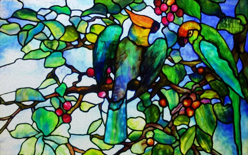 Custom Size Glass Window Film Static Cling Frosted Glass Films Stickers For Bathroom Kitchen Door Birds Heron Parrot Owl