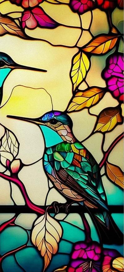 Frosted Stained Glass Window Film, Customized Art Decor Design, Flower Tree, Cat,Static Cling Sticker,Home Decor, Treatment