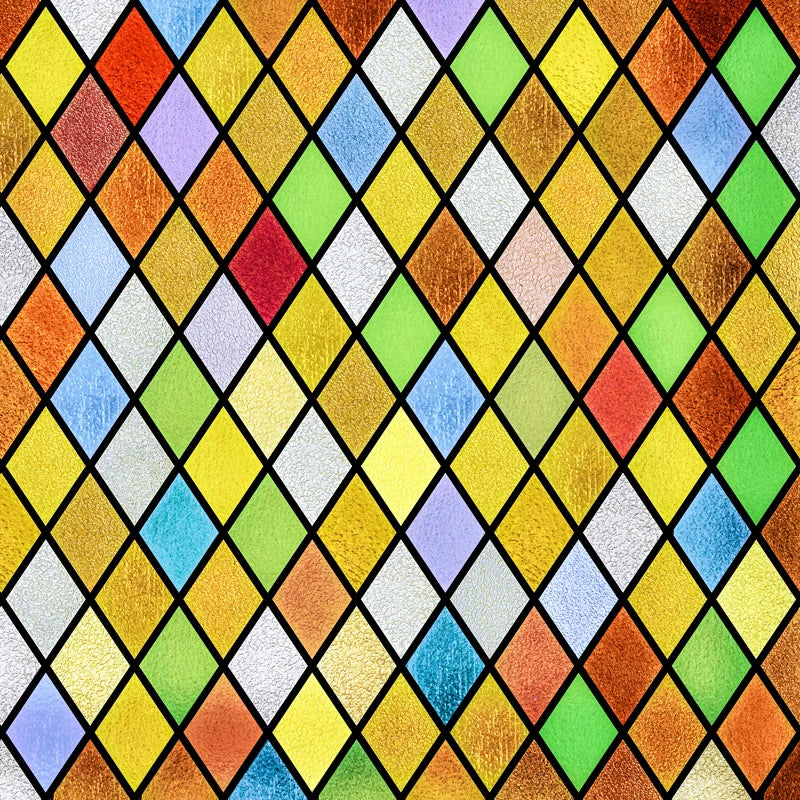 Custom Size Stained Glass Window Film Opaque Frosted Privacy Protection Removable Static Cling Home-Decor Mosaic Window Covering