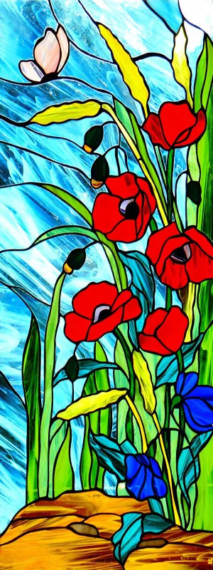 Custom size Stained Glass Films,Flower, Fruit,Tree,Leaf,Bird,Fish Painting Stickers For Bathroom Bedroom Door Office Home Decor
