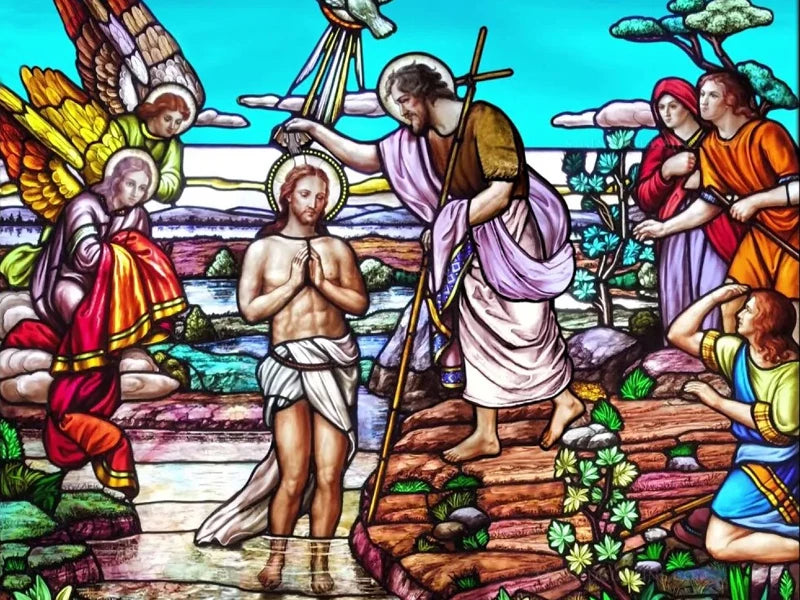 Custom Size Stained Glass Window Film, Frosted Privacy, Static Cling, Church, Mythological People, Transom Window, Home Decor