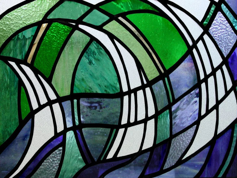 Stained Glass Window Film, Custom Size, Static Cling, Frosted,Flower, Bird, Tree Print for Transom, Glass, Home Decor