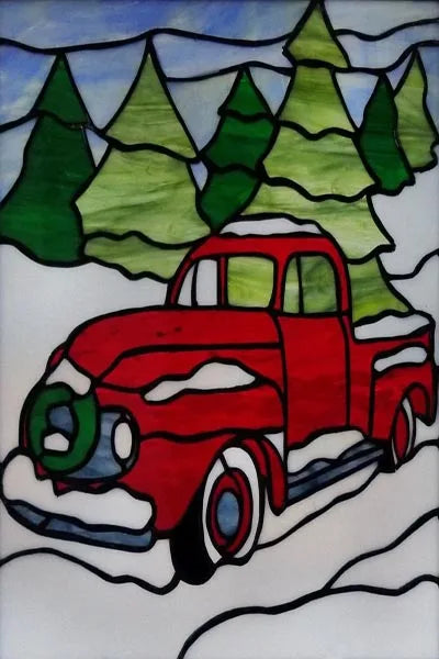 Custom Size Stained Glass Window Film, Retro Painted Frosted Static Cling, Vintage Glass Films Sticker, Lighthouse Sailboat