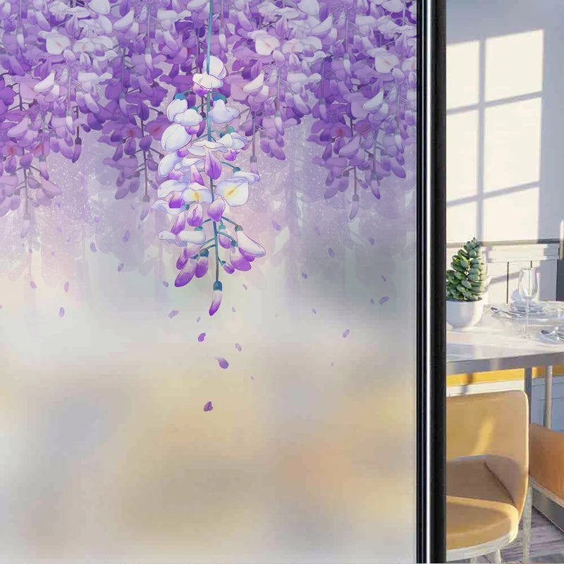 Frosted Stained Glass Window Film, Customized Decor Design, Leaf Static Cling Sticker,Home Decor Foil, Treatment