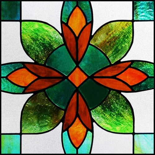 Window Film Frosted Stained Glass Films,Customized Art Deco Design Flower Static Cling Sticker,Home Decor Foil Window Treatment