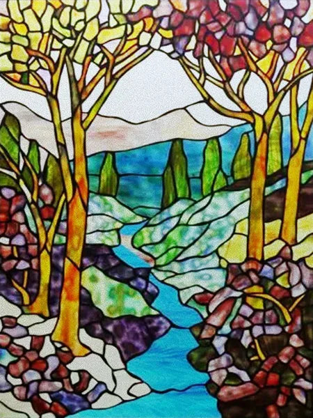 Custom Size Glass Window Film,Static Cling Frosted Opaque Glass Films,Stickers For Wardrobe Bathroom Kitchen Door,Tree Poster