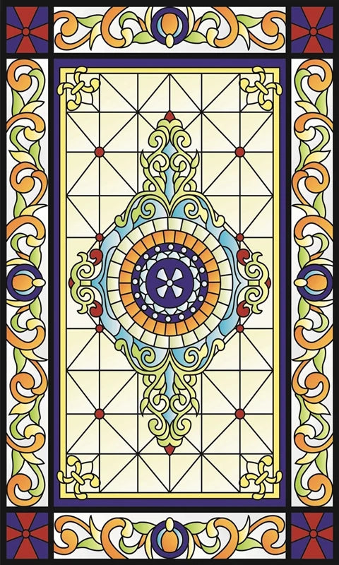 Window Film Victorian Stained Glass Films Customized  Church-style Static Cling Sticker Kitchen Bathroom Substitute for Home
