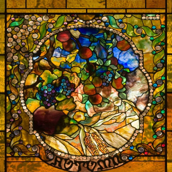 Window Film Stained Glass Films Frosted Privacy Static Cling ,Vintage 4 Seasons Spring, Summer,Autumn,Winter Pictuer for Home