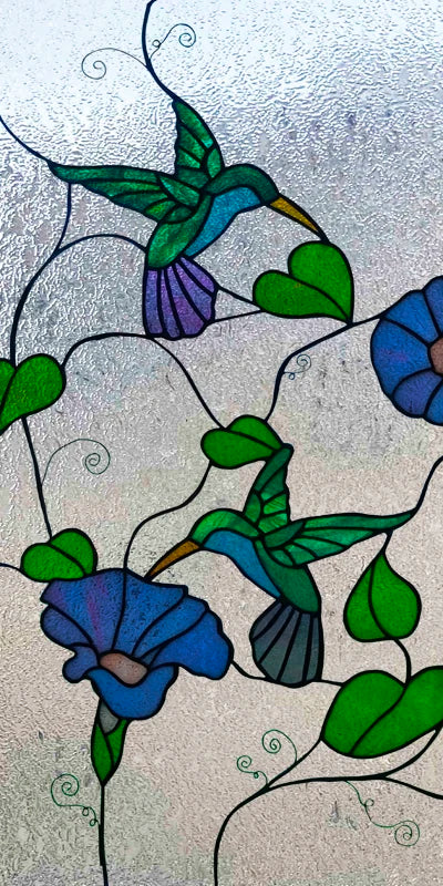 Custom Size Stained Glass Window Film Frosted Privacy Static Cling Retro Prairie Style Stickers Shower Kitchen Home Decor Flower