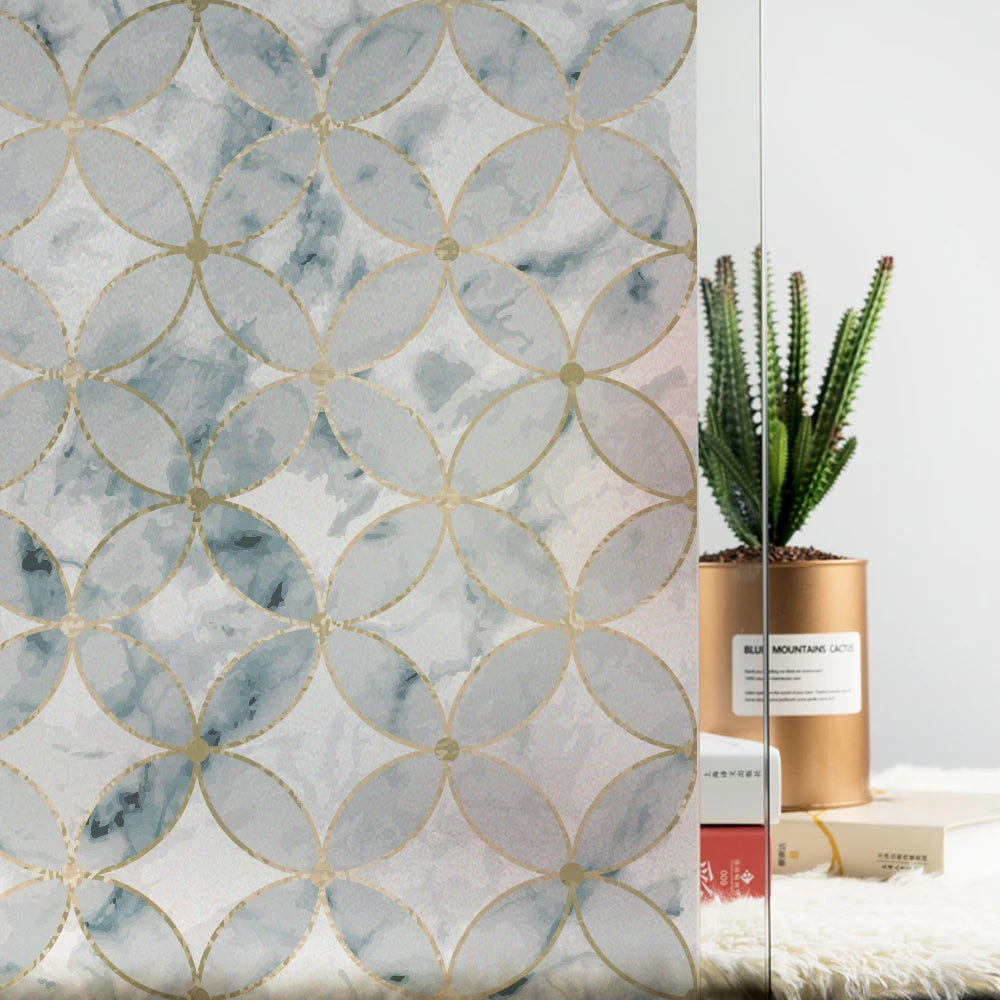 Opaque Frosted Glass Window Film Privacy Glass Stickers Modern Geometric Art Window Decoration for Home Decor Static Cling 2020