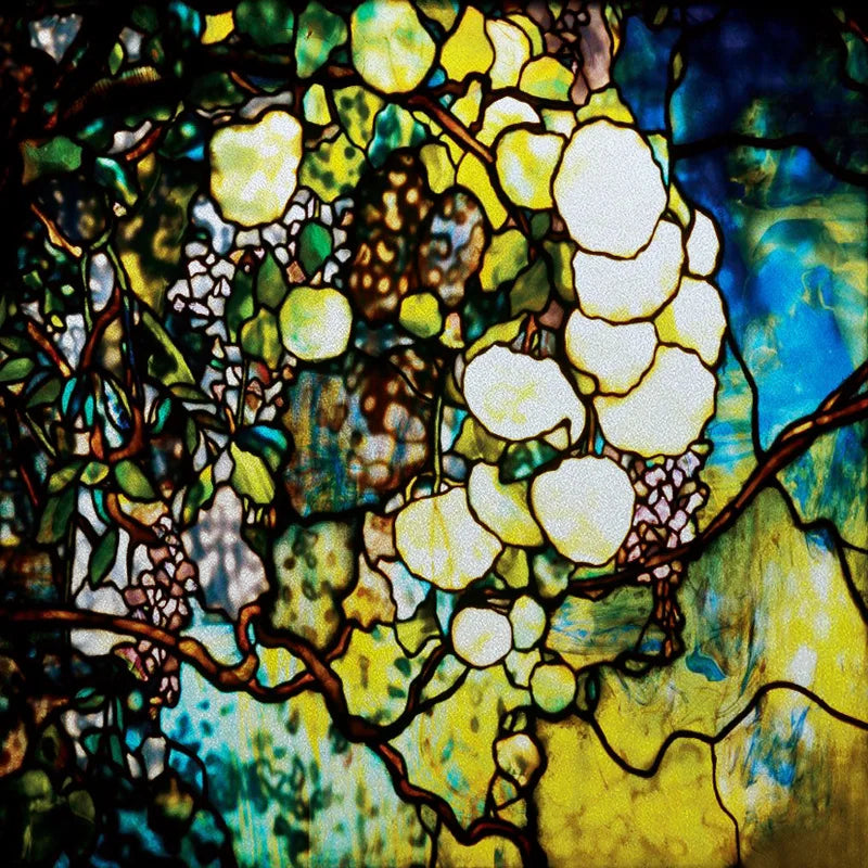 Custom size Glass Films Stained Glass Stickers Static Cling Frosted Privacy PVC Print Natural Village For Window Door Home Decor