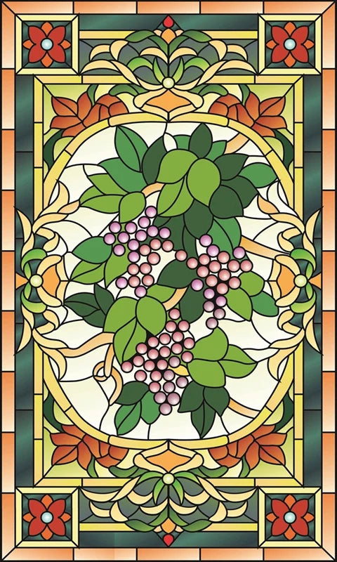 Window Film Victorian Stained Glass Films Customized  Church-style Static Cling Sticker Kitchen Bathroom Substitute for Home