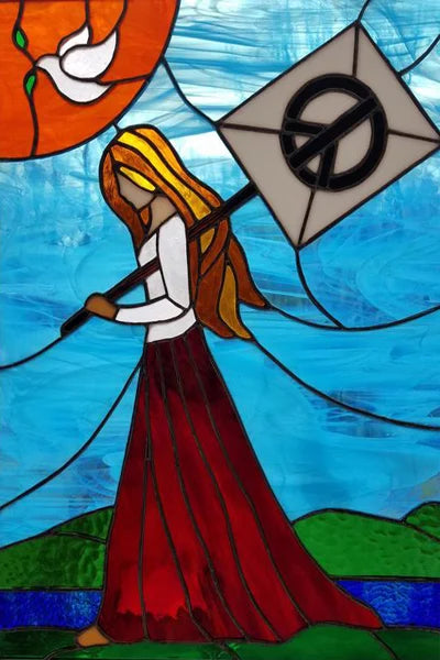 Frosted Stained Glass Window Film, Cross Dove Lily, Static Cling, Church, Home Decor, Bathroom, Kitchen, Door Sticker