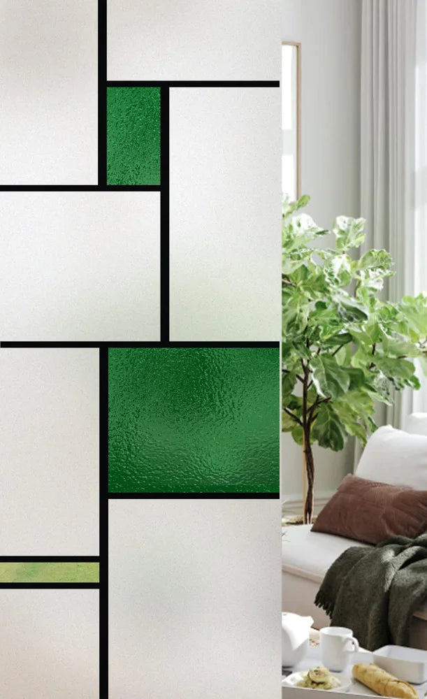 Custom Size Stained Glass Window Film, Frosted Privacy, Static Cling, Retro Country, Door Sticker, Bathroom, Office, Home Decor