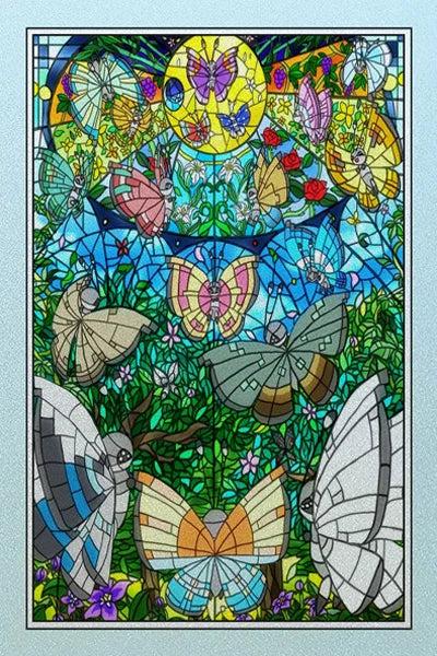Customized Stained Glass Film Window Films Static Cling Frosted Sticker Church Peacock Birds Cat For Door Bathroom Home Decor