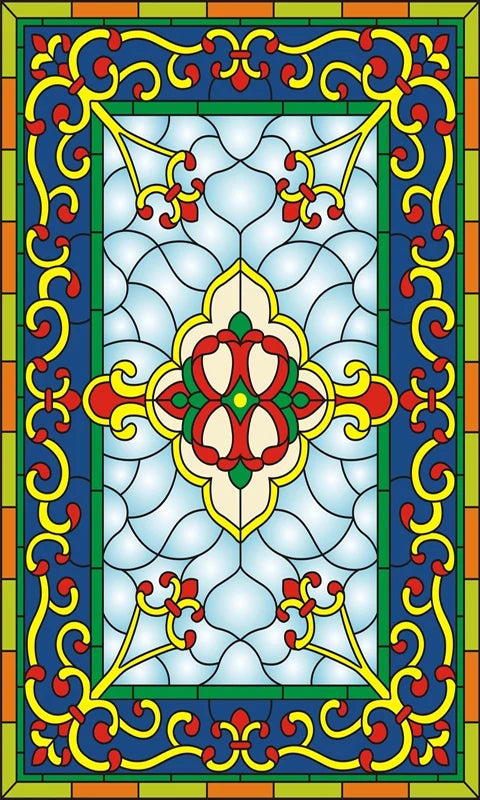 Window Film Victorian Stained Glass Films Customized  Church-style Static Cling Sticker Kitchen Bathroom Substitute for Home