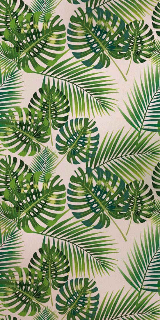 Stained Glass Film, Opaque Sticker,Frosted Static Cing ,Tropical Leaves, Seamless Pattern,Home Decor, Privacy, Custom Size