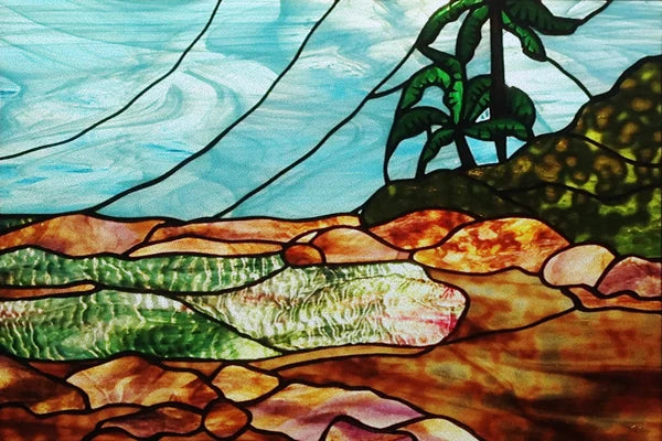 Window Film Stained Glass Stickers,Custom size Static Cling Frosted,Flower Bird Tree Print For Transom Window Glass Home Decor