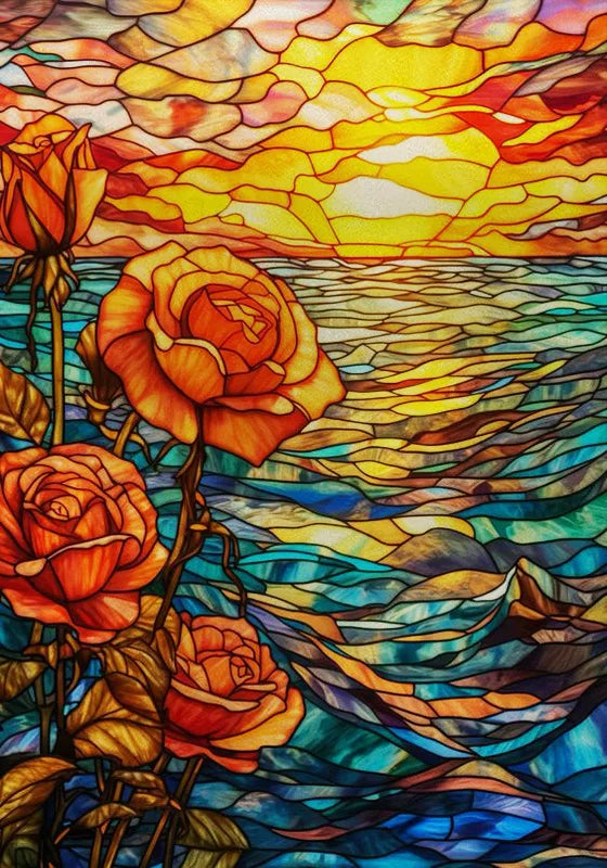 Window Film Frosted Stained Glass Films,Customized Art Design Static Cling Sticker,Rose Flower Home Decor Foil Window Treatment