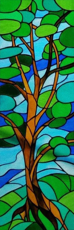 Custom size Window Film Stained Glass Films Frosted Privacy Retro European Tree Flower Colorful Door Sticker Shower Bathroom