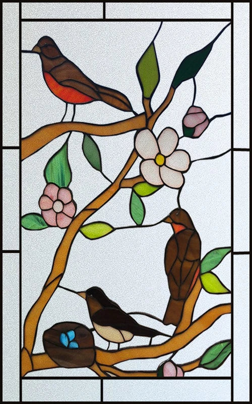 Frosted Stained Glass Film, Custom Size, Privacy, Static Cling,Door Sticker, Bathroom  Kitchen  Home Decor,Rose,Flower, Fruit