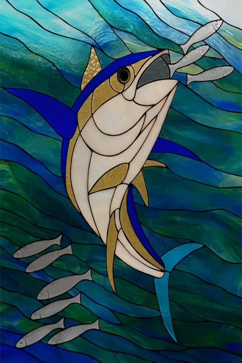 Custom Size Window Stained Glass Films,Fish,Sea World Stickers For Bathroom Bedroom Door Office Home Decor