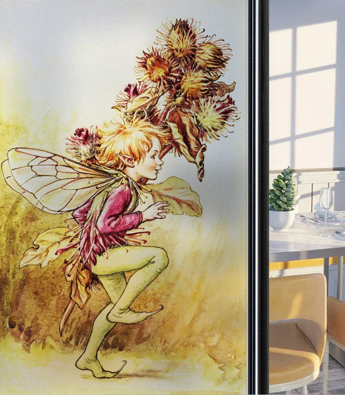 Custom Size Glass Window Film Static Cling Frosted Glass Films Foil Stickers Waterproof For Bathroom Kitchen Door Flower Fairy
